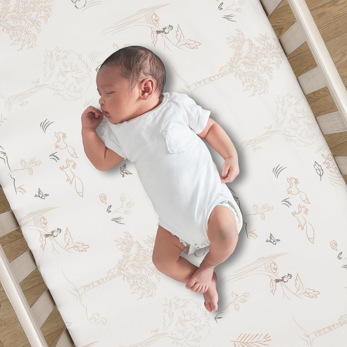 Lambs & Ivy Treetop Fox Woodland Tree Nursery 3-Piece Baby Crib Bedding Set
