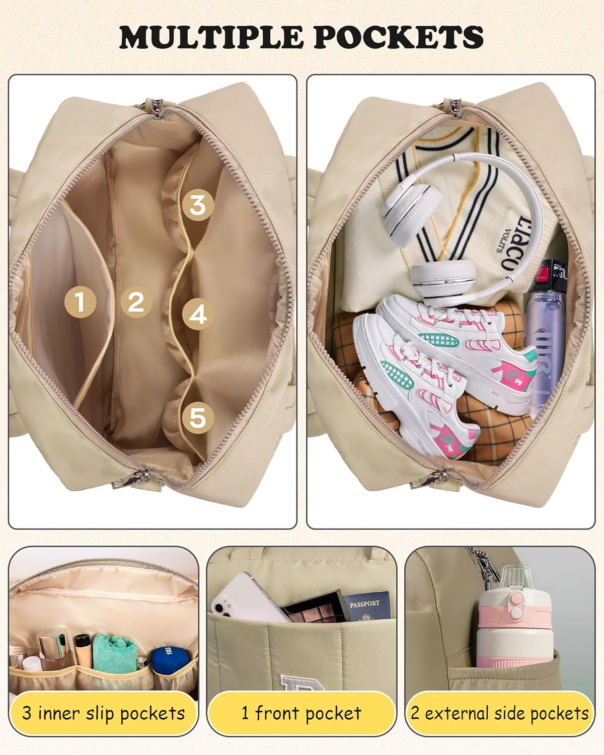Birthday Gifts for Women-Monogram Duffle Bag, Weekender Bags for Women，Overnight Bag with Wet Pocket，Lightweight Travel Bags Personalized Gym Tote with Makeup Pouch