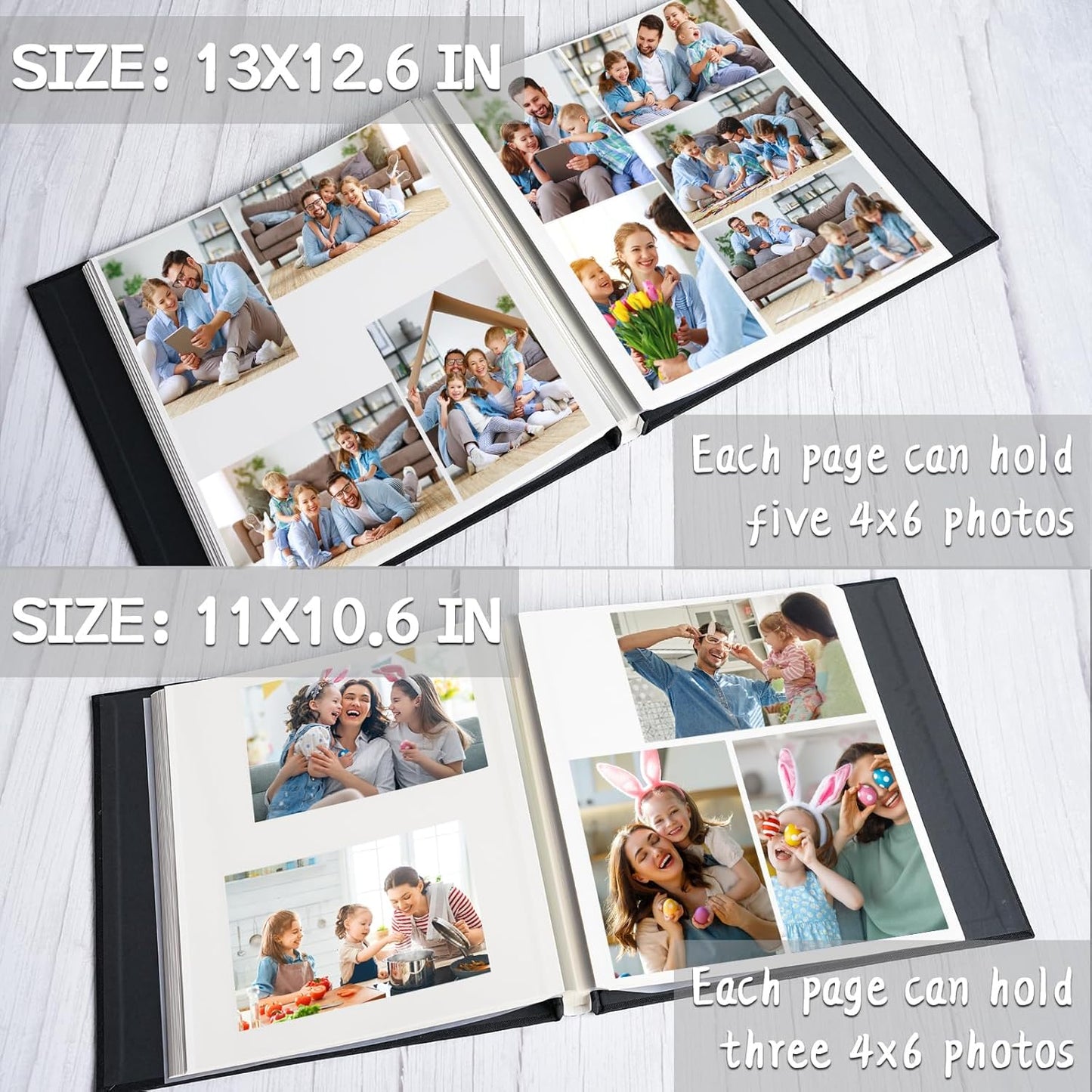 Vienrose Photo Album Self Adhesive for 2x3 4x6 5x7 8x10 Pictures DIY Scrapbook 40 Blank Pages Linen Cover Memory Book for Wedding, Baby Growth, Travel, White
