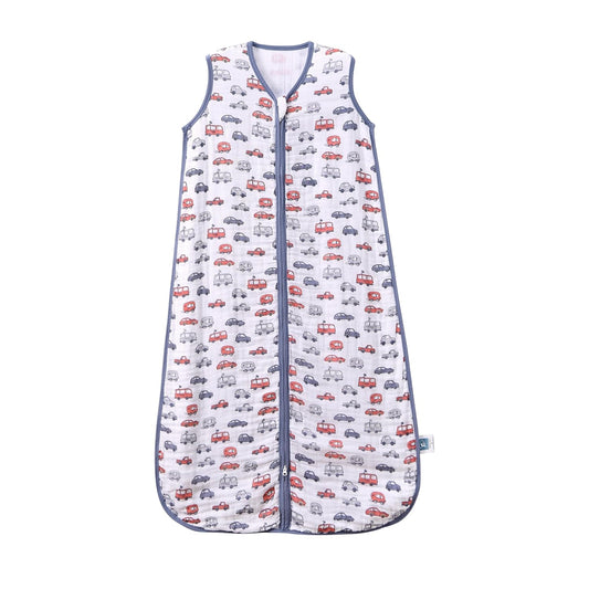 Baby Sleep Sack 0-6 Months Wearable Blanket for Babies 100% Organic Cotton 2-Way Zipper YKK 0.5 TOG Toddler Sleeping Sacks Cars