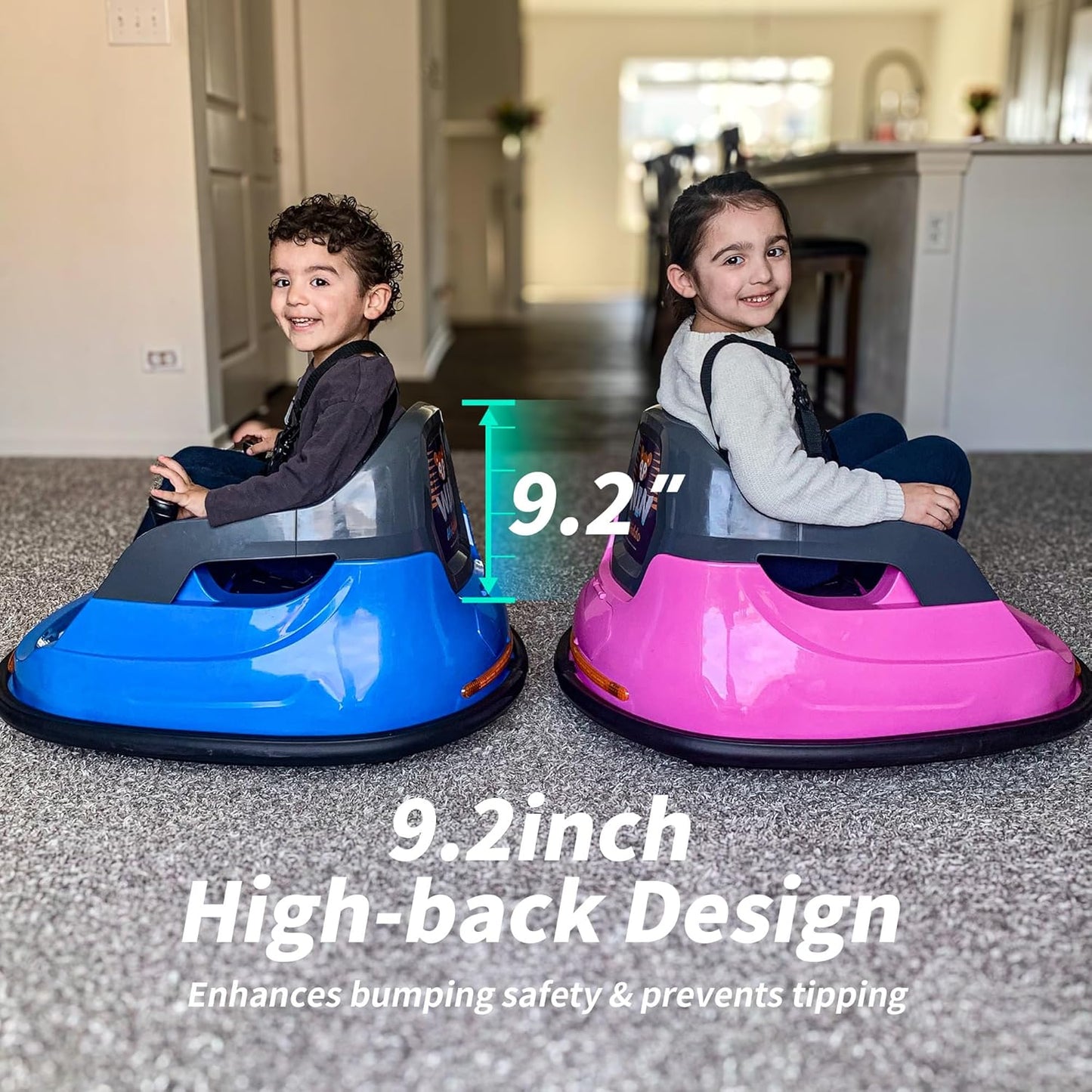 Baby Bumper Car, 6V Electric Kids Bumper Car for Toddlers with Remote Control, Bluetooth - Hot Pink