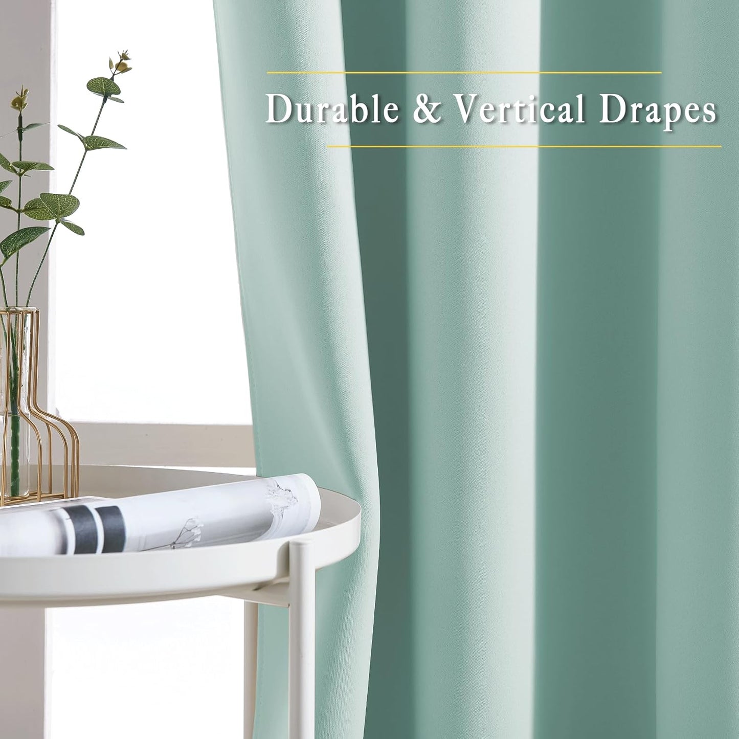 NICETOWN Aqua Blue Curtains 96 inches Long, Grommet Thermal Insulated Blackout Curtains Privacy Window Treatments for Boys Room/Living Room, W46 x L96, 2 Panels
