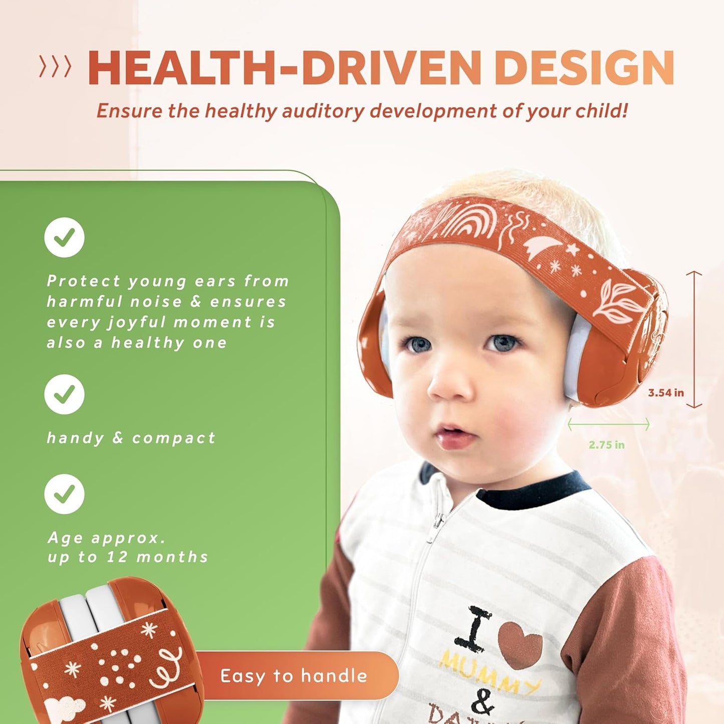 Schallwerk ® Mini+ Baby Ear Muffs – Infant Noise Cancelling Headphones, Toddler Ear Protection, Baby Headphones for Noise