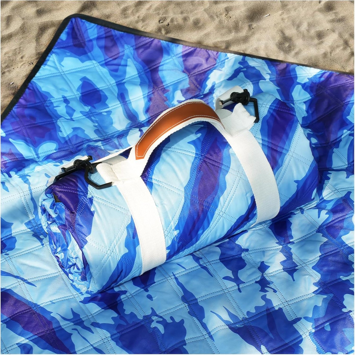 Genovega Waterproof Sandproof Beach Blanket Picnic Outdoor Mat Extra Large Foldable Sand Free Big Giand XL Car Essential Roadtrip Gadget Rv Accessories Gear Must Haves Hiking Items Necessities