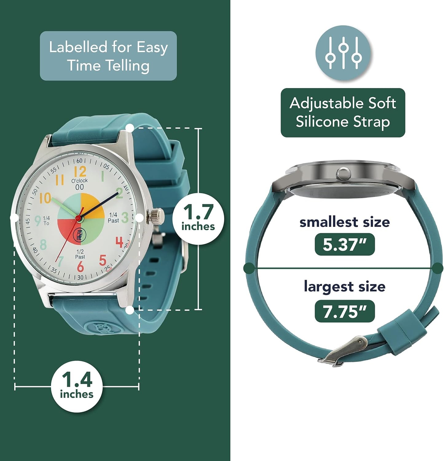 OWLCONIC Analog Kids Watch - Girls & Boys Watches Ages 7-12 - Kids Analog Watch - Telling Time Teaching Tool - Gift Watches for Girls and Boys