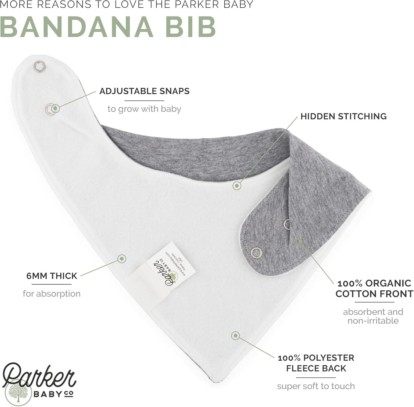 Parker Baby Bandana Drool Bibs 8 Pack Baby Bibs for Boys, Girls, Unisex - Soft & Stylish Teething Bibs for Babies