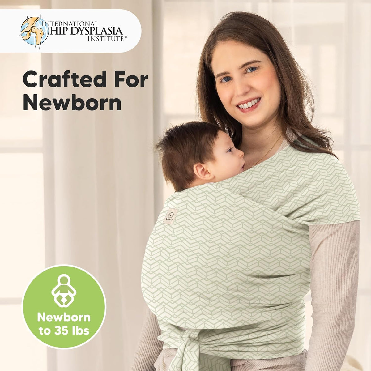 KeaBabies Baby Wrap Carrier - All in 1 Original Baby Carrier Newborn to Toddler Sling, Easy to Wear, Hands Free Bonding, Lightweight, Breathable Infant Wraps (Chevron Maze)