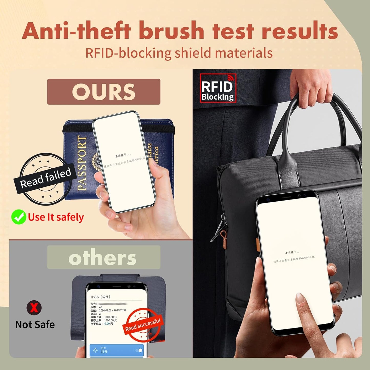 Passport Holder and Card Slot Combo RFID Blocking Leather Travel Passport Wallet for Men and Women US Passport Cover Protector(black)