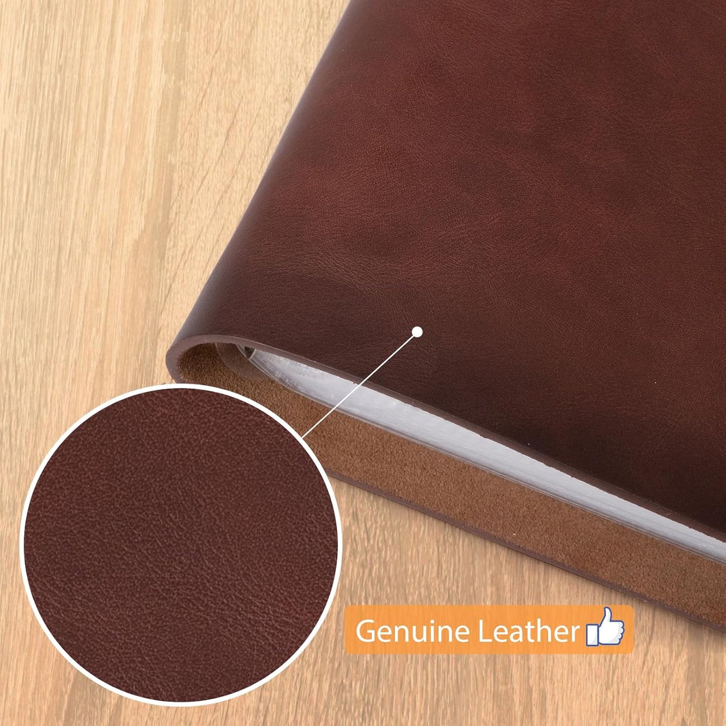 Photo Album 4x6 200 Photos, Genuine Leather Photo Albums with Writing Space with 30 Writing Paper, Travel Family Wedding Kids Graduation Ultrasound Baby Picture Album Scrapbook Photo Album（LOVE）