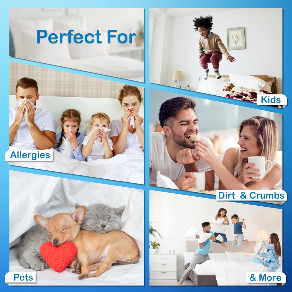 National Allergy Superior 100% Cotton King Mattress Protector Zippered - 78" x 80" x 9" - Hypoallergenic Bed Encasement - Breathable Dust Proof Cover - AAFA & Oeko-TEX Standard 100 Certified