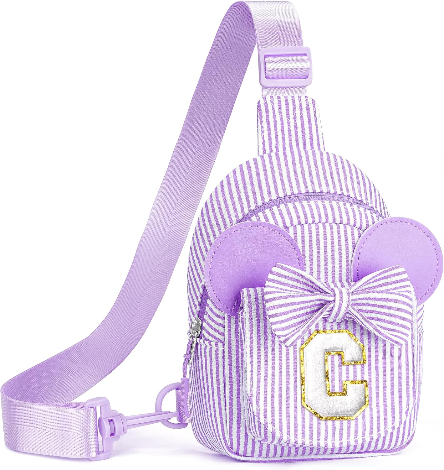 Gifts for Kids, Girls Birthday Gifts | Purple Crossbody Bags for Little Girl Kids Initial Cross Body Bag Small Sling Belt Bag Birthday Gift for Sister Daughter Granddaughter Gift (Purple C)