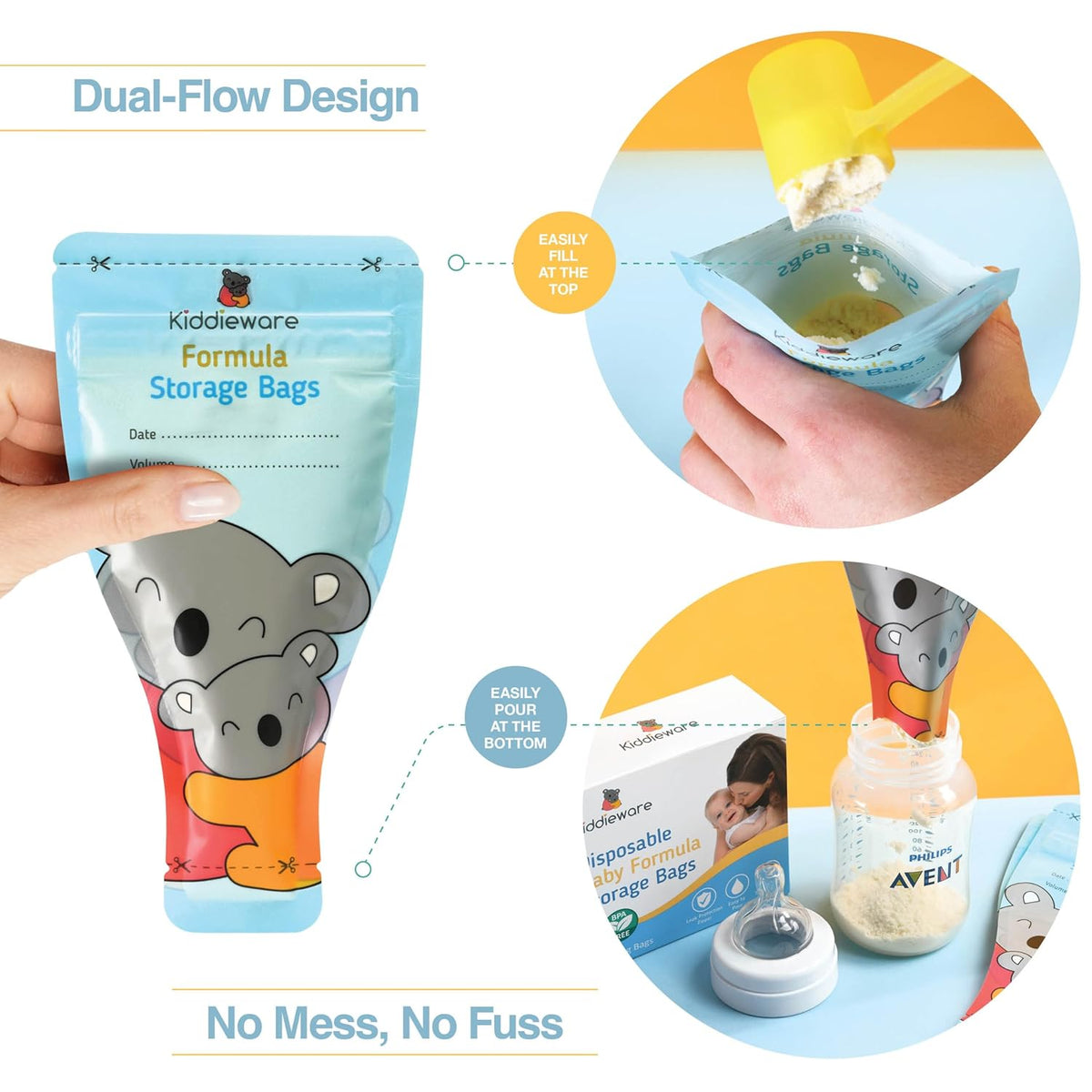 30 Pack Baby Formula Storage Bags Dispenser Disposable Baby Formula Container