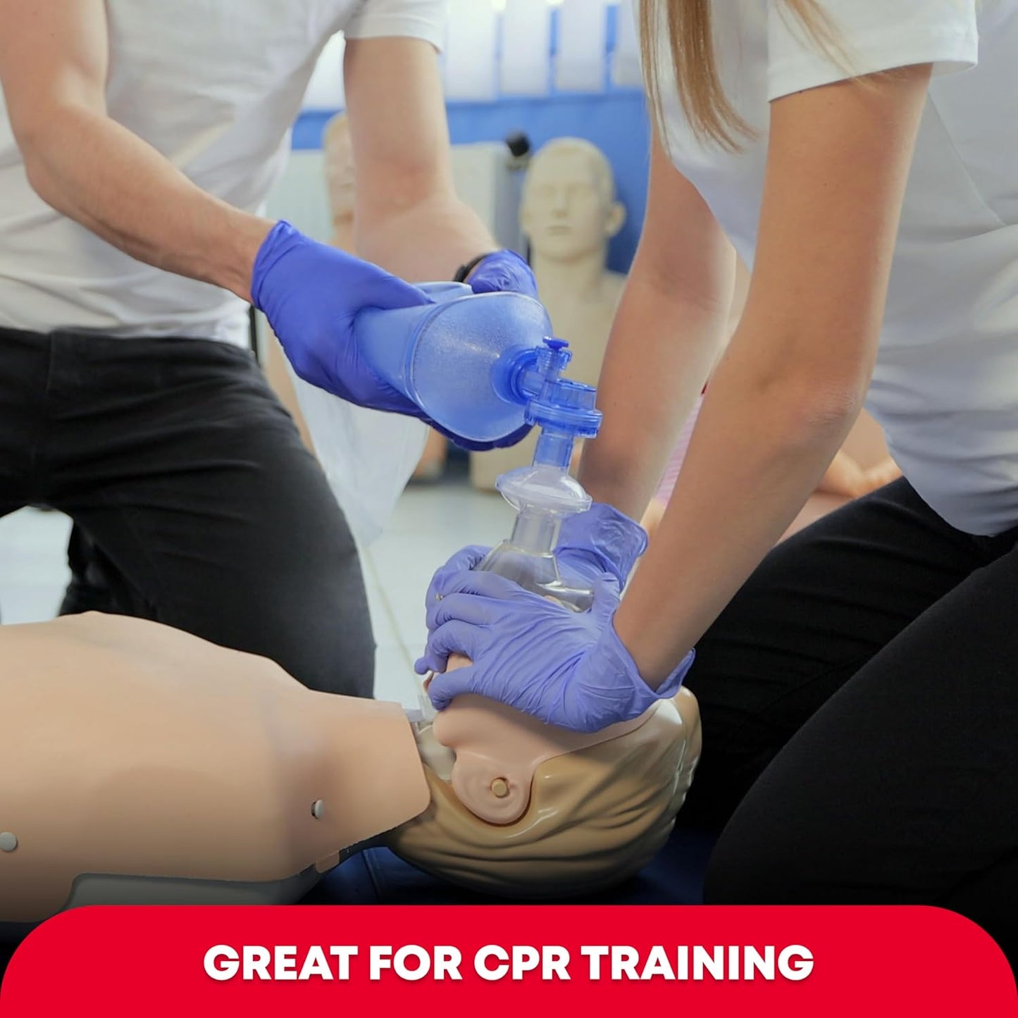 Ever Ready First Aid Adult and Infant CPR Mask Combo Kit with 2 Valves with Pair of Vinyl Gloves & 2 Alcohol Prep Pads - Red (2)