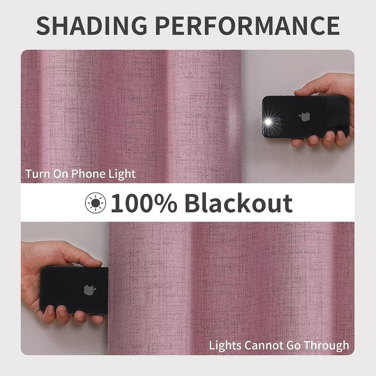 Joydeco Custom Pink Textured Total Blackout Curtain for Bedroom and Living Room. Grommet Textured Thermal Insulated Room Darkening Curtain 1 Panel (Custom Size and Color)