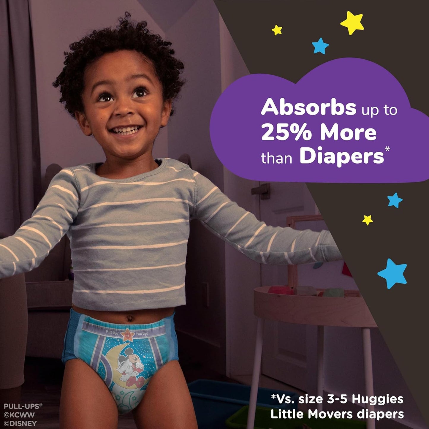 Pull-Ups Boys' Night-Time Potty Training Pants, Size 3T-4T Overnight Training Underwear (32-40 lbs), 60 Ct