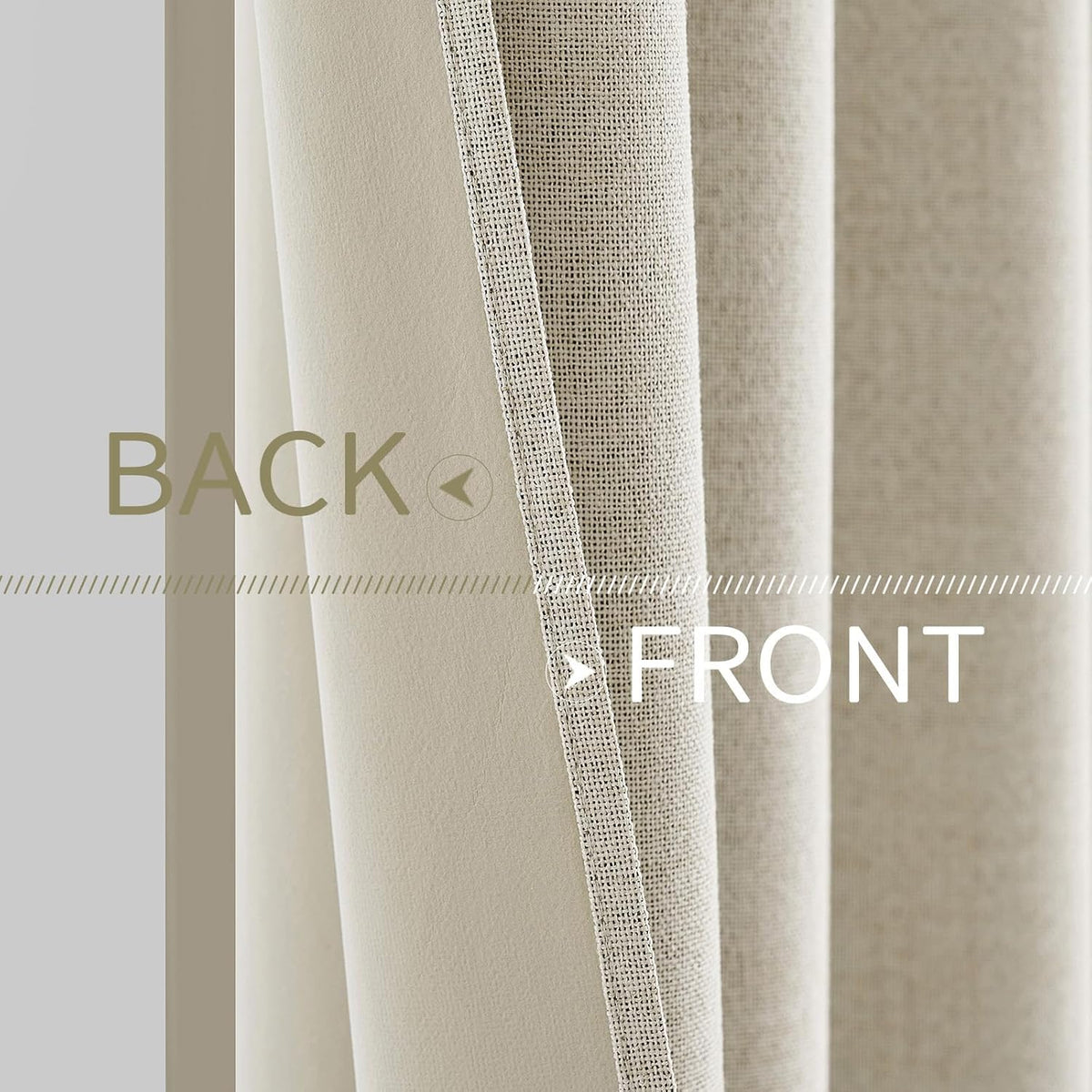 MIULEE 100% Blackout Polyester Textured Curtains for Bedroom Solid Thermal Insulated Cream Grommet Room Darkening Curtains & Drapes Luxury Decor for Living Room Nursery 52 x 90 Inch (2 Panels)