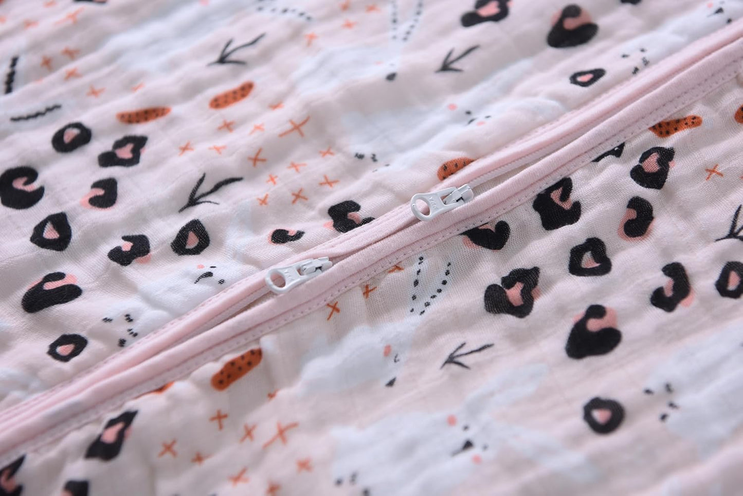 Baby Sleep Sack 2-4 T Boys & Girls Wearable Blanket 100% Organic Cotton 0.5 TOG Toddler Sleep Sacks 2- Way Zipper X-Large Pink Bunny