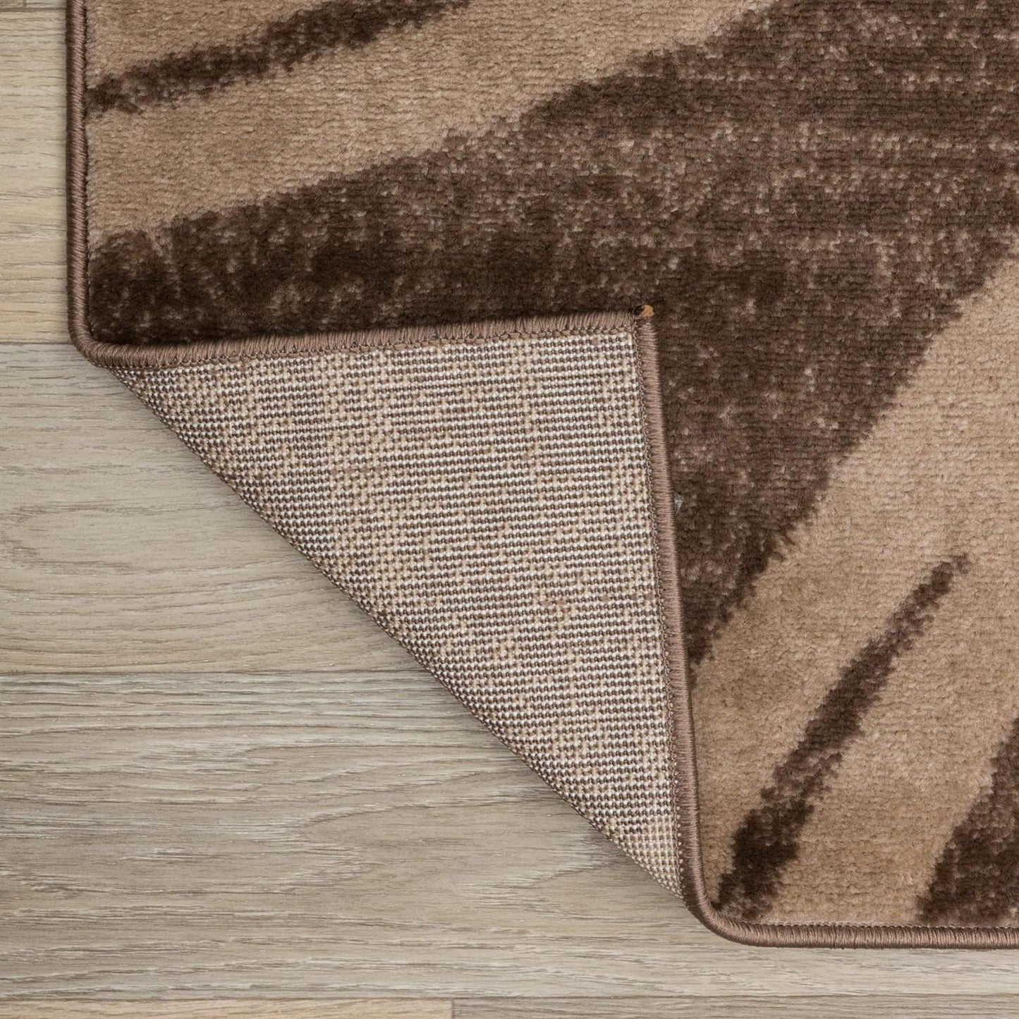 Rugshop Modern Wavy Circles Design Area Rug 4' x 6' Brown