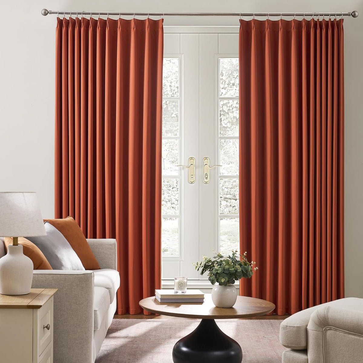 KEQIAOSUOCAI 92 Inch Custom Blackout Curtains for Living Room 2 Panels Set,Copper Pinch Pleat with Hooks Hippie Decorative Pleated Window Drapes Rustic Western Curtain for Bedroom Cabin W40 x L92