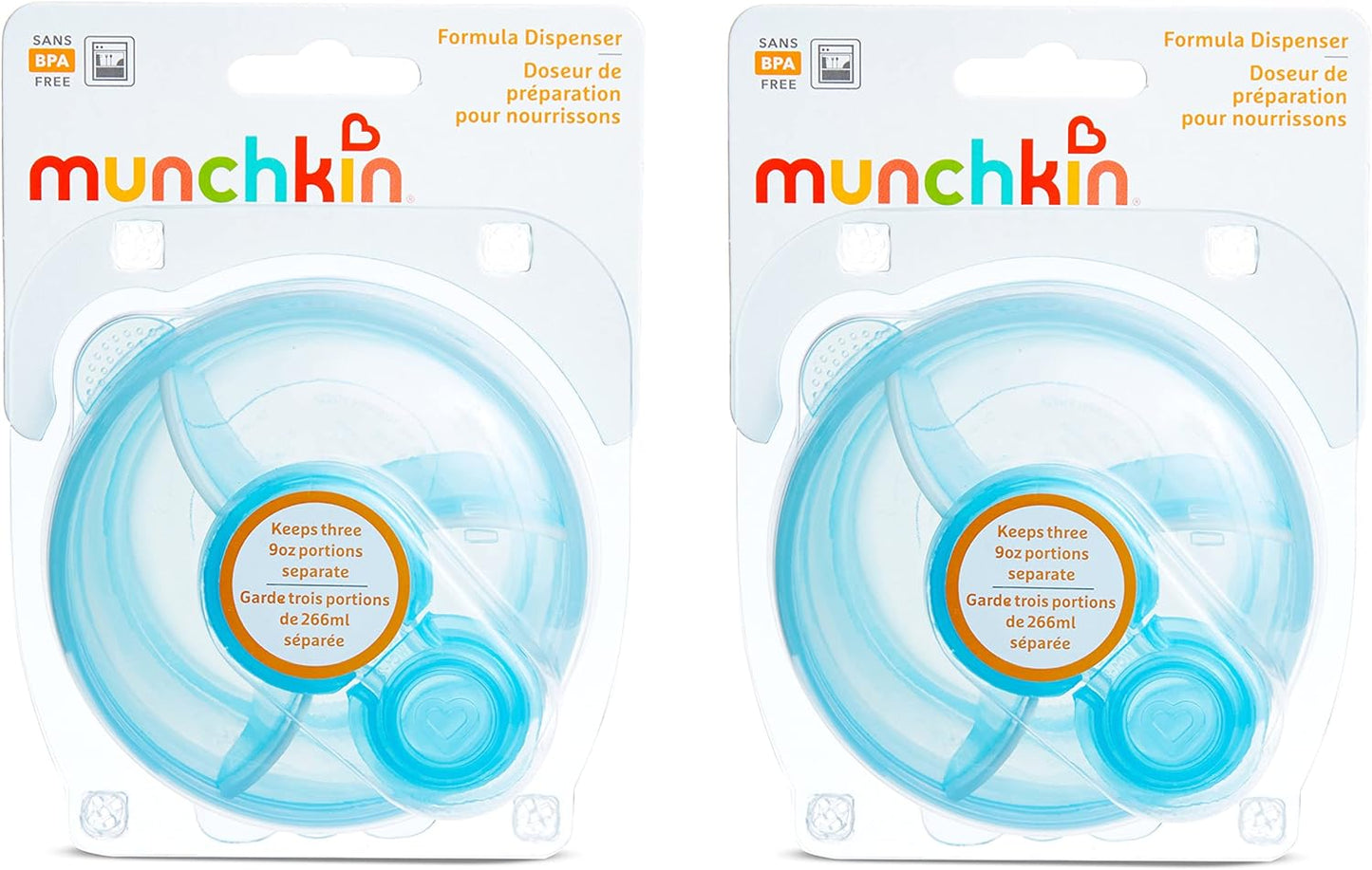 Munchkin® Formula Dispenser, BPA Free, 3 9oz Sections, Blue, 2 Pack