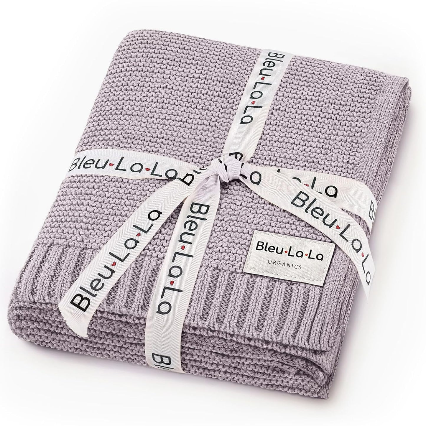 Heritage Knit Organic Swaddle Blanket for Girls - 100% Soft Luxury Cotton Knit Receving Swaddler - Warm Cozy Crib Swaddling Blanket for Newborns Infants & Toddler (0-2Yrs - Dreamy Lilac)