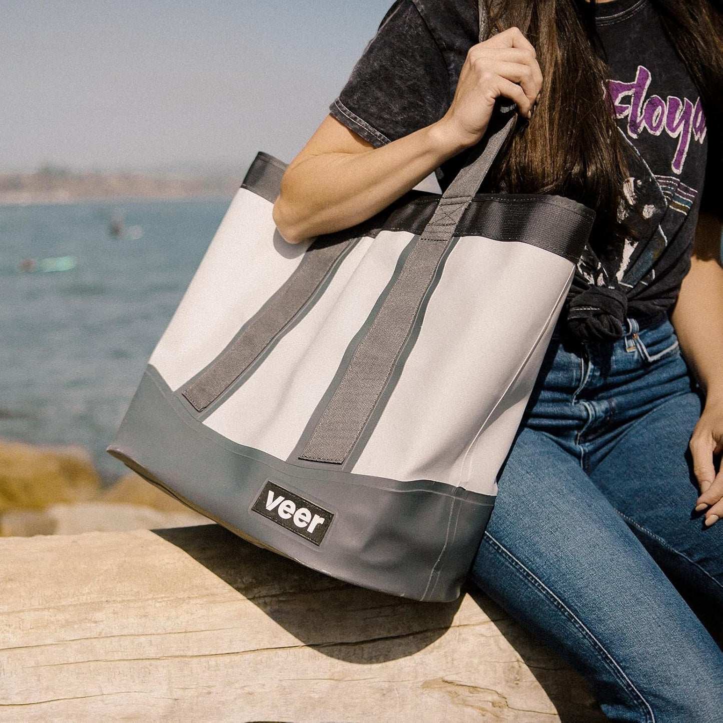 Veer Tote | All-Purpose Beach, Trail and Sideline Tote Bag with Internal Water-Resistant Compartment | Durable, Waterproof, 100 lbs. Capacity
