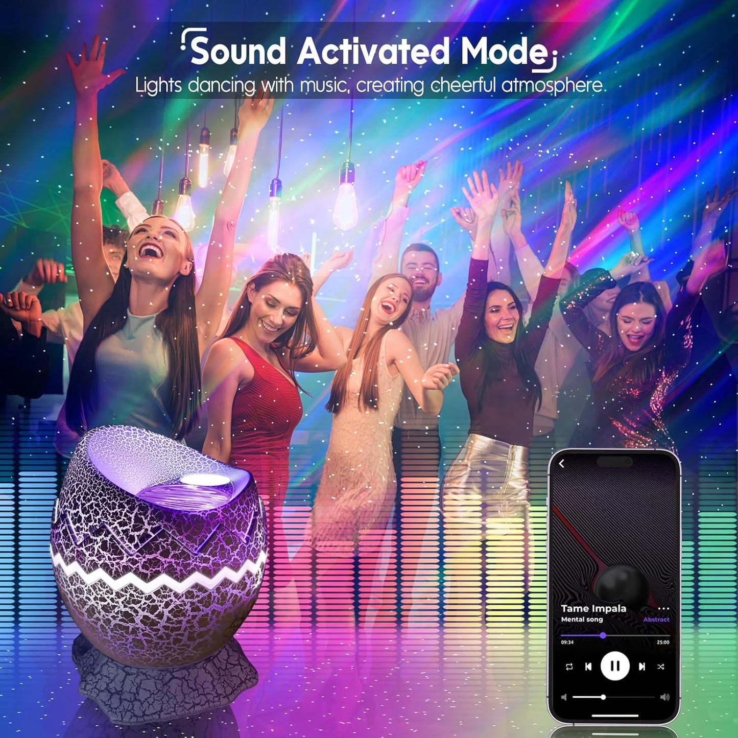 Rossetta Star Projector, Galaxy Projector LED Lights for Bedroom, Remote Control & White Noise, Night Light for Kids Room, Adults Home Theater, Party, Room Decor, Gift for Christmas, Birthday