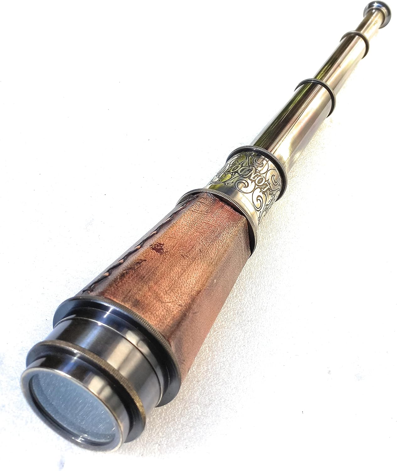 Vintage Spyglass Telescope for Adult Boys & Men - Pirate Scope Scouts Prop Ship Captain Cosplay Costume Gift for Communion Baptism (Spyglass 18")
