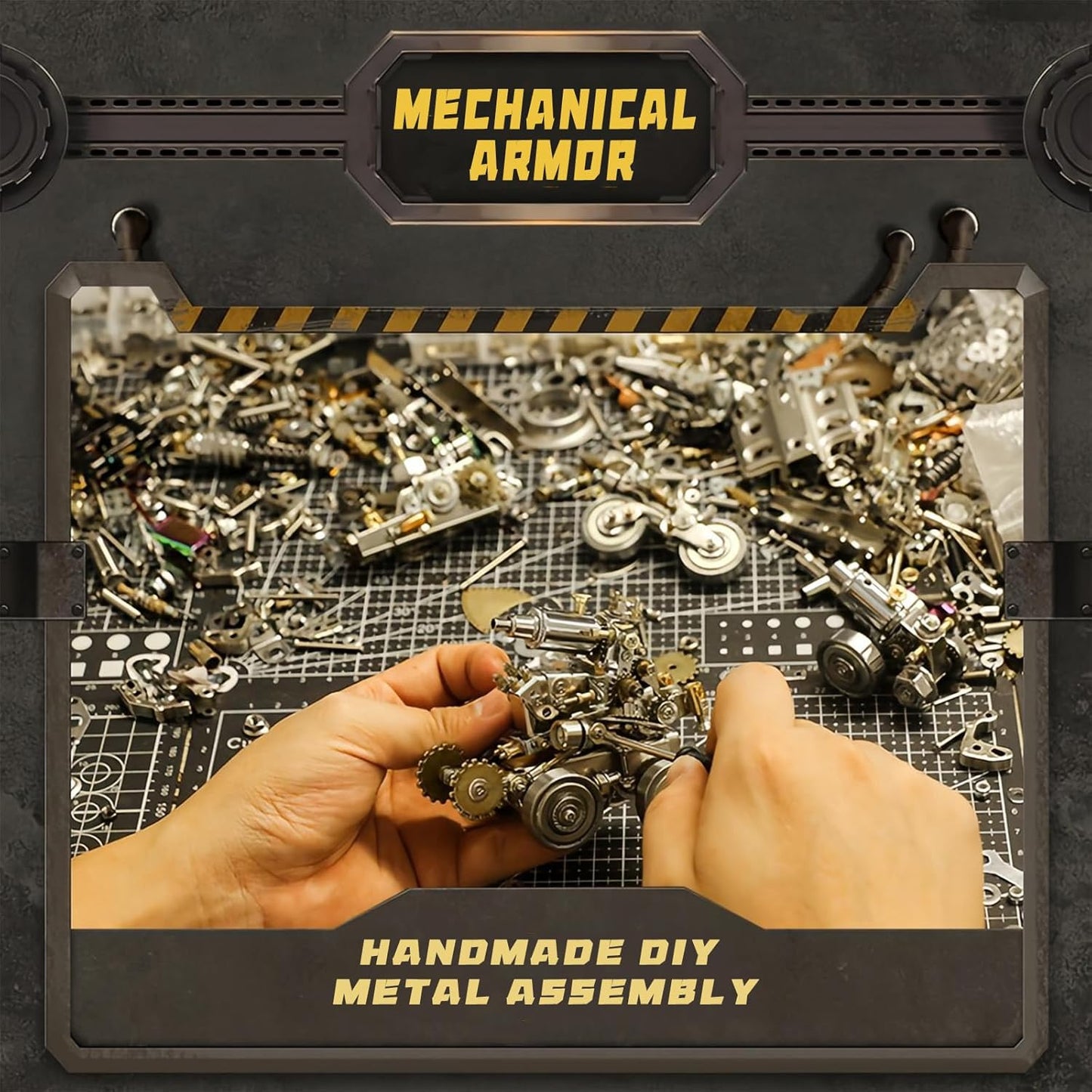 3D Metal Puzzle for Adults, Metal Model kit, Mechanical Armor Puzzle, Adult Brain teasers - The Best Gift for Men (Spacecraft)