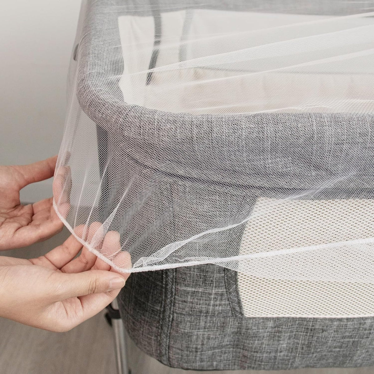 2 Pack Baby Mosquito Net for Stroller, Playard & Bassinet, Reusable Bug Net for Cradles, Carrier, Pack and Plays and Portable Mini Crib, Baby Playpen Mosquito Net Cover, White