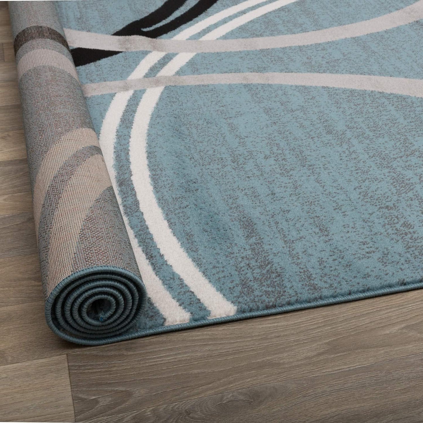 Rugshop Modern Wavy Circles Design Area Rug 12' x 15' Blue