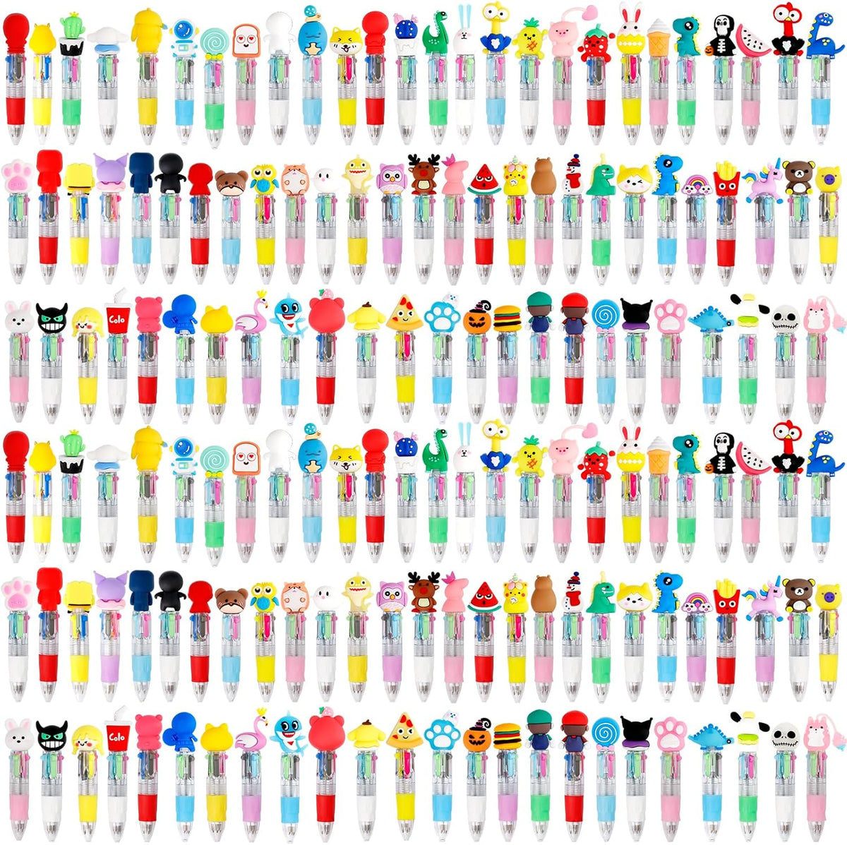 150Pcs Mini Multicolor Pens in One 4-in-1 Cute Pens Bulk for Kids, Ballpoint Pen for Birthdays and Children's Parties, Fun Gifts Assorted Ink Kawaii Pen