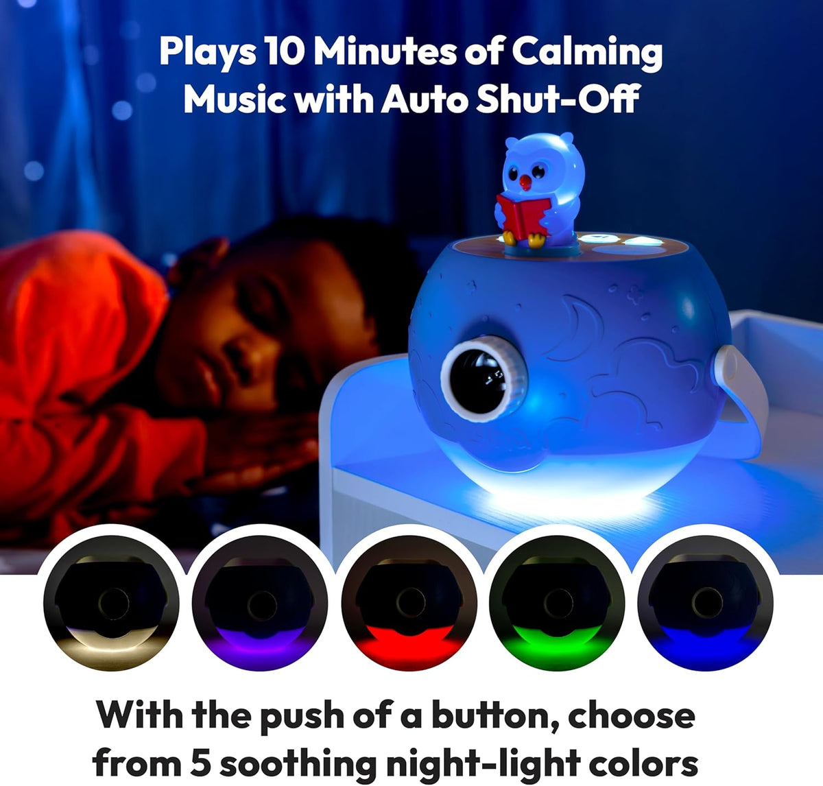 Kids Book Projector - 5 Unicorn & 5 Classic Read-Aloud Stories, 10 Songs, Night Light & Soothing Dream Music | Children Ages 3+ Storytime Projector for Kids & Toddlers | Owl & Unicorn