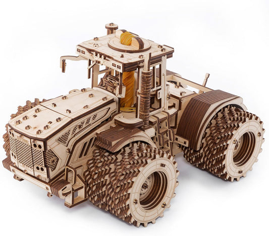 KIROVETS K-7M Three-Dimensional Mechanical Tractor-Puzzle for Adults and Teenagers-Collection Without Glue-596 Details, Colour Nature