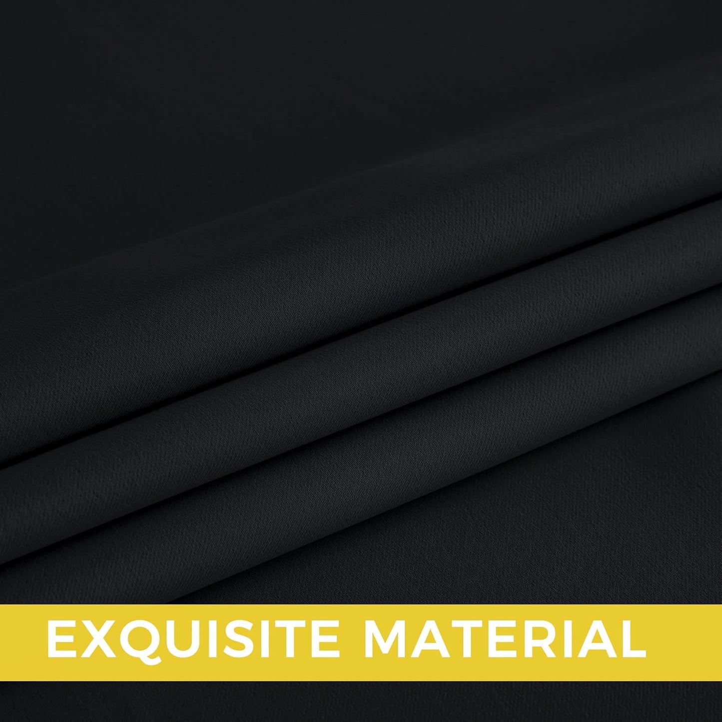 NICETOWN Blackout Curtains for Bedroom 96 Inches Long, 2 Panels, W52, Black, 3 Pass Microfiber Noise Reducing Thermal Insulated Solid Ring Top Blackout Window Drapes