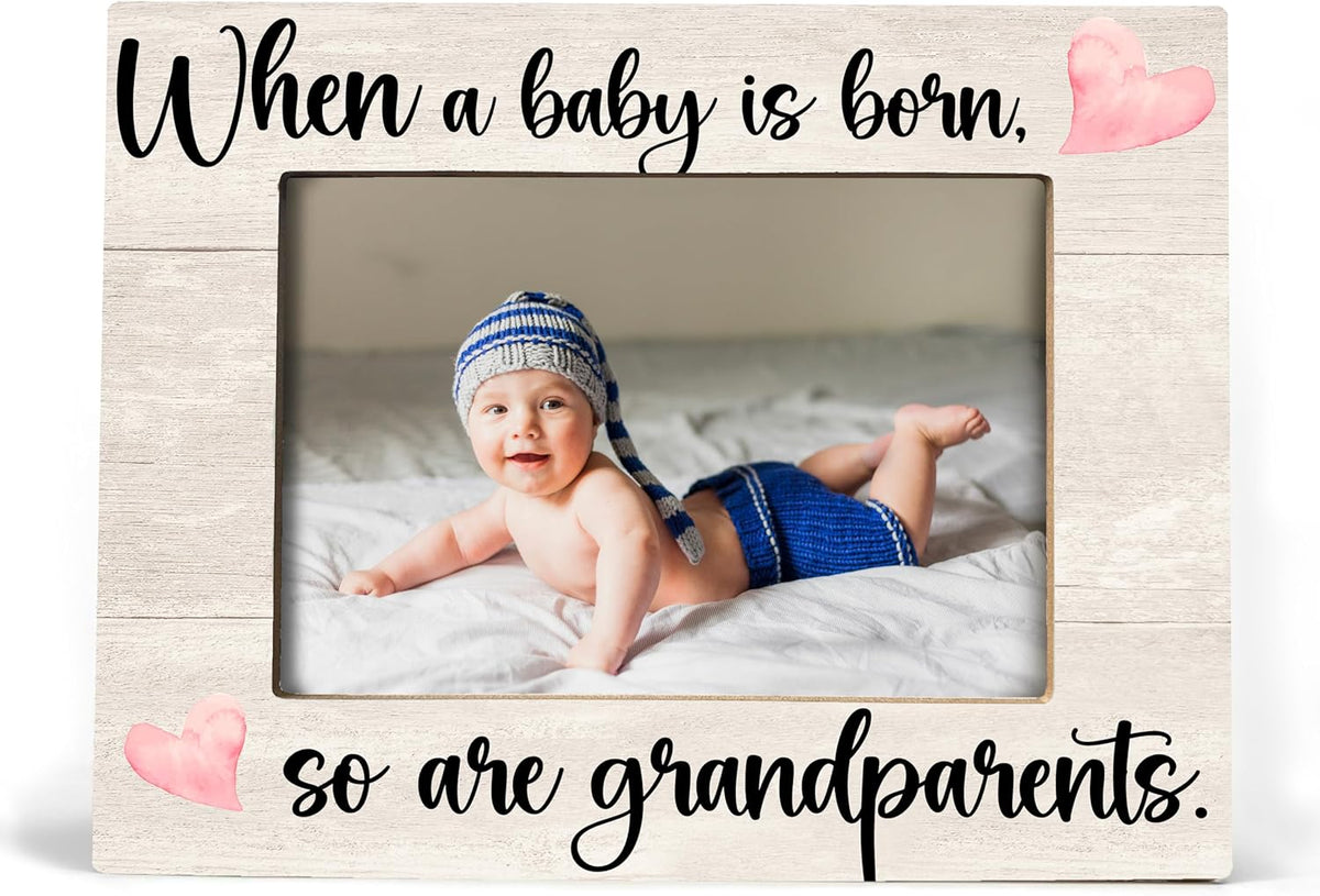 Baby Picture Frame, Ultrasound Picture Frames, When a Baby is Born So is a Grandparents, New Grandparents Gifts First Time 2025, Photo Frame 4x6(cream-coloured)