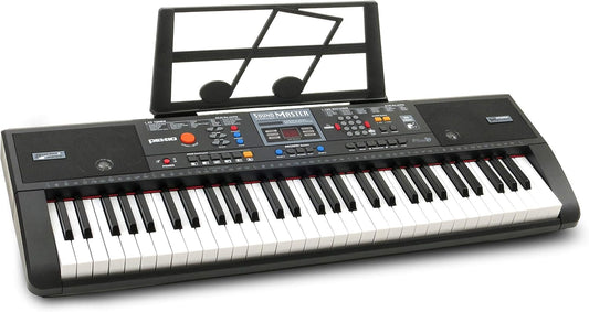 Plixio 61-Key Digital Electric Piano Keyboard & Sheet Music Stand - Portable Electronic Keyboard for Beginners (Kids & Adults)