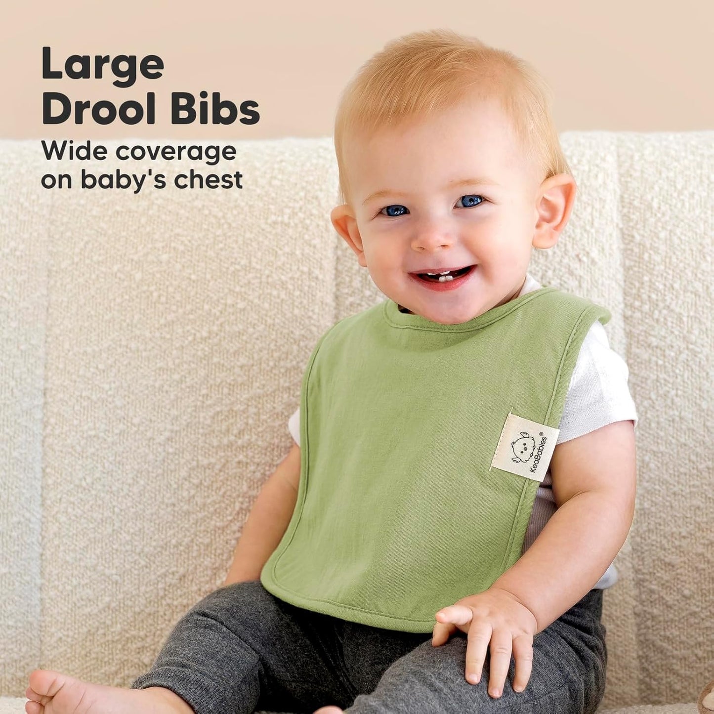 KeaBabies 8-Pack Organic Baby Bibs for Boys, Girls - Super Absorbent Cotton Drool Bibs for Baby Girl & Boy, Teething Toddler, Drooling Newborn, Ultra Soft & Machine Washable (Cruise)