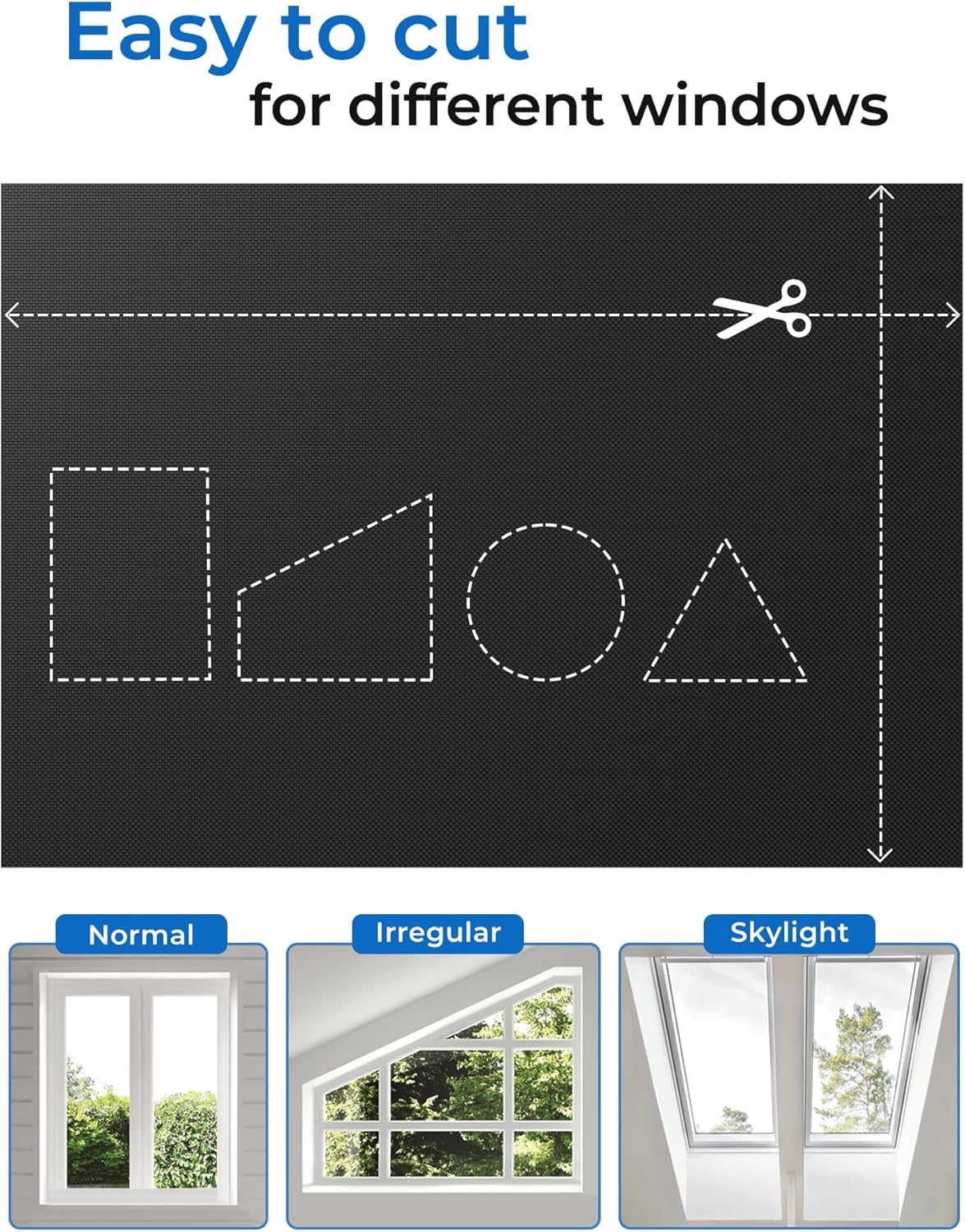 Sumobaby Blackout Curtains for Bedroom Portable 33"x72",No Drill Blackout Shades with Upgraded Hook&Loop Tapes,100% Black Out Window Cover,Thermal Insulated Blinds for Bedroom,Nursery(1 Panel,Black)