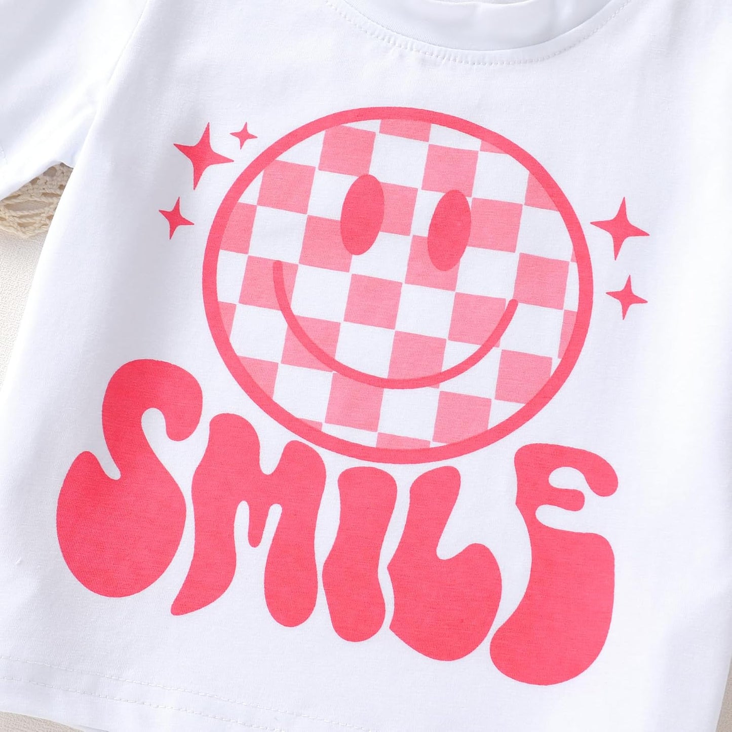 Happy Town Toddler Clothes Baby Boy Girl Smiley Face Shirt Short Sleeve T-Shirt Tee Summer Tops Outfits
