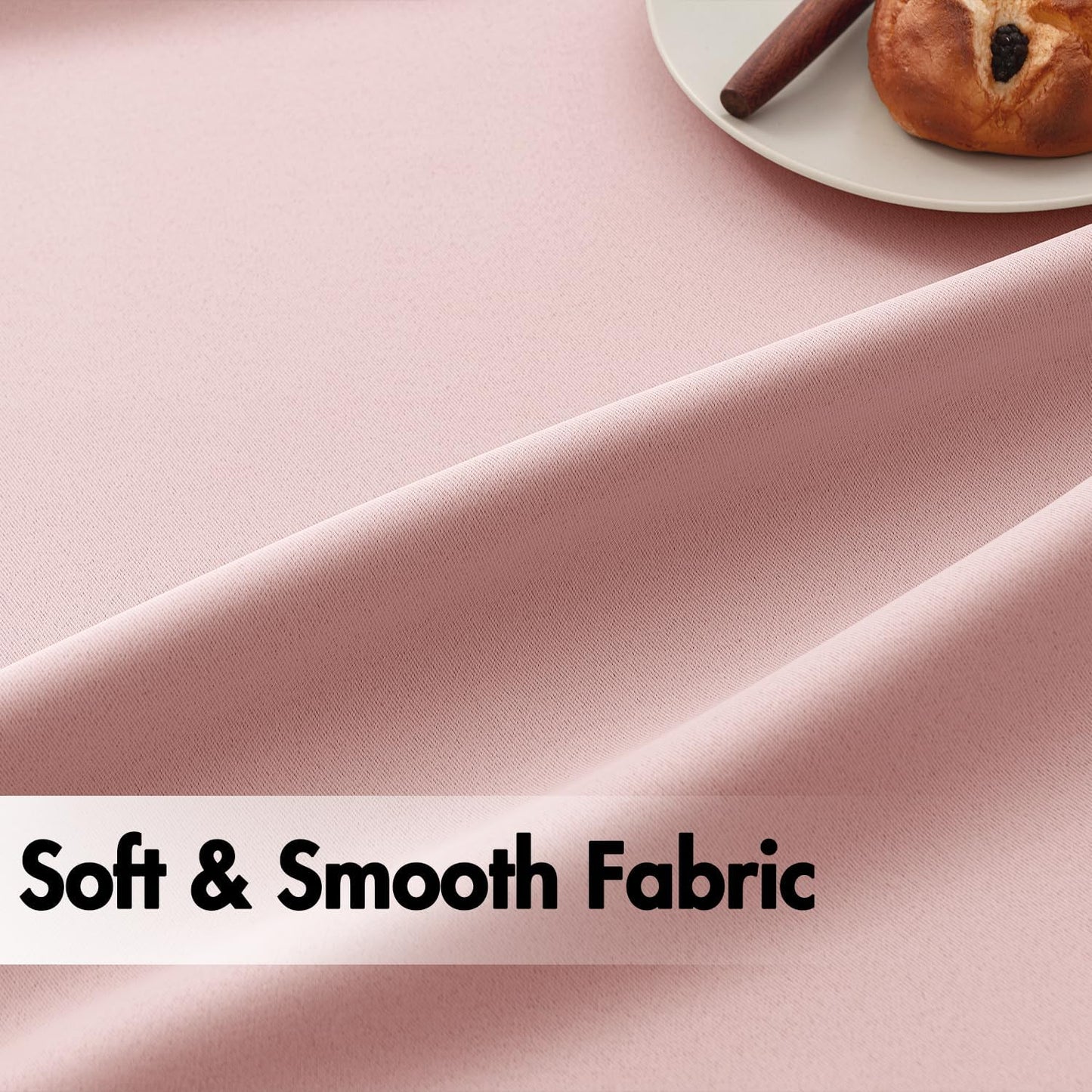 ANRODUO Light Pink Blackout Curtains for Girls Bedroom Living Room 84 Inches Long 2 Panels, Back Tab Rod Pocket Pinch Pleated Thermal Insulated Room Darkening Curtains, 52 x 84 Inch
