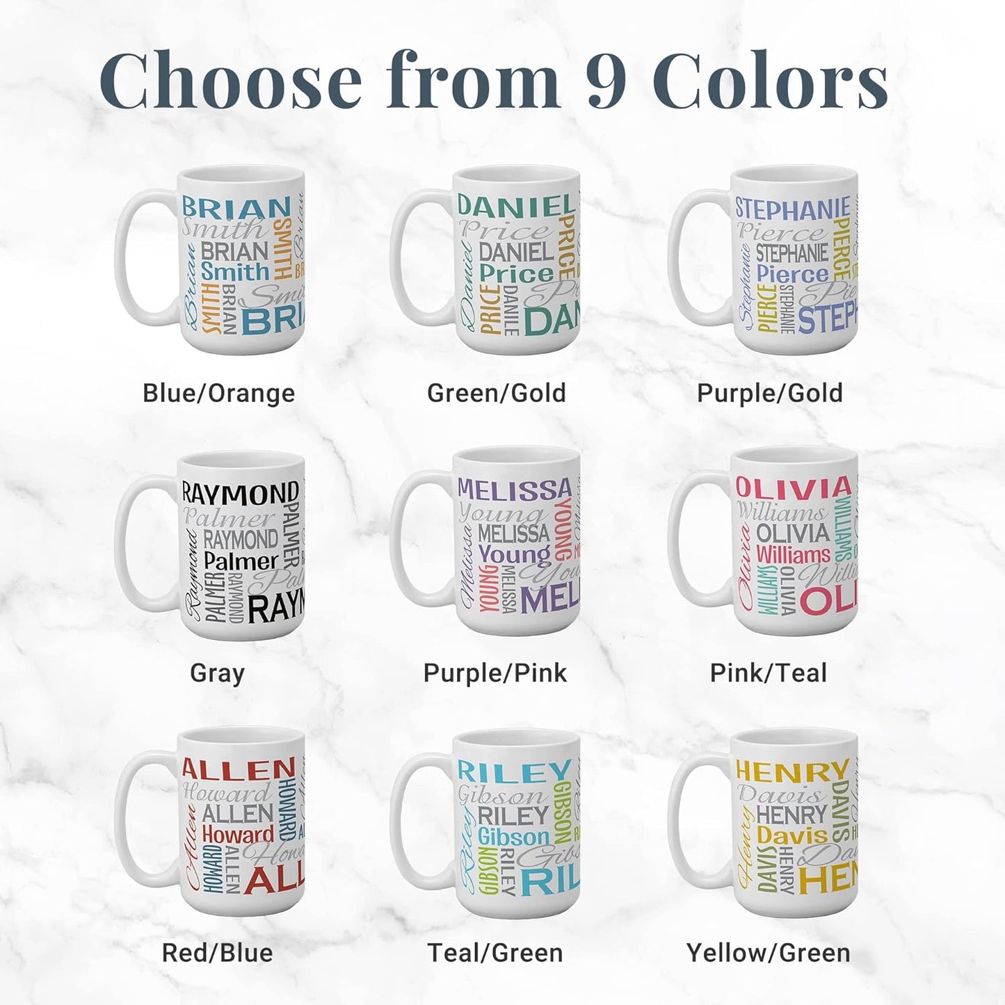 Let's Make Memories Personalized Your Name Signature Mug - Custom 15oz Coffee Mug - Stocking Stuffer - For Christmas - Green/Gold