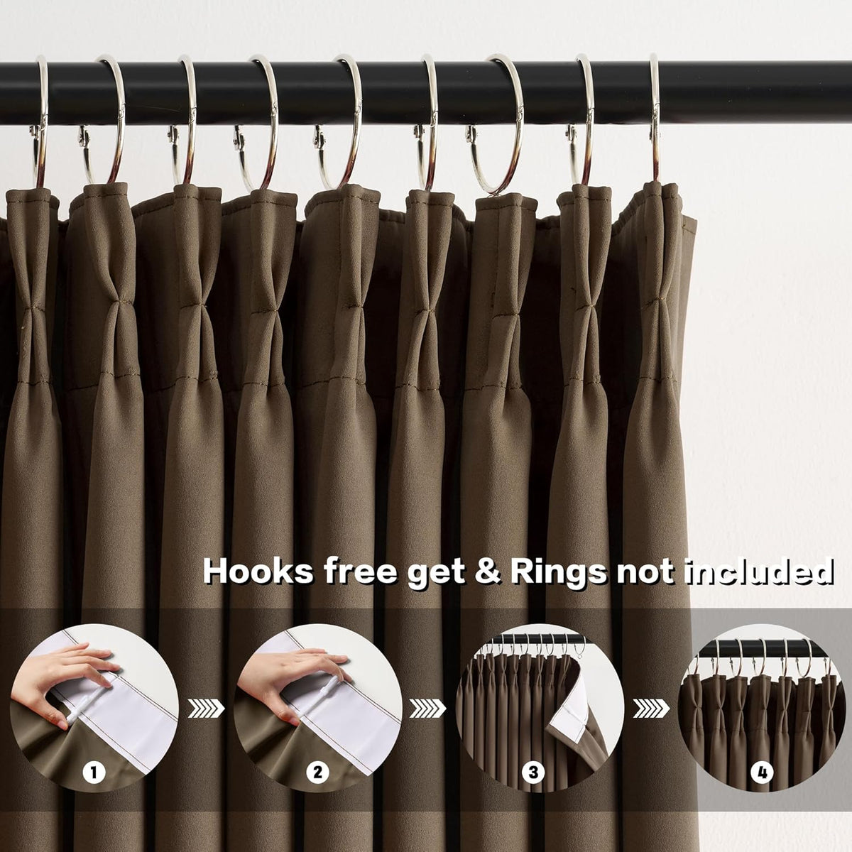 KEQIAOSUOCAI Black Pinch Pleated 60 Inch Wide Curtains 60 x 95, Thermal Insulated Noise Cancelling Living Room Office Drapes 95 Inches Long, Patio Sliding Glass Door Window Curtain 2 Panels