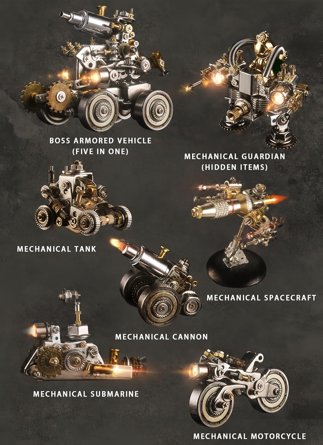 3D Metal Puzzle for Adults, Metal Model kit, Mechanical Armor Puzzle, Adult Brain teasers - The Best Gift for Men (Spacecraft)