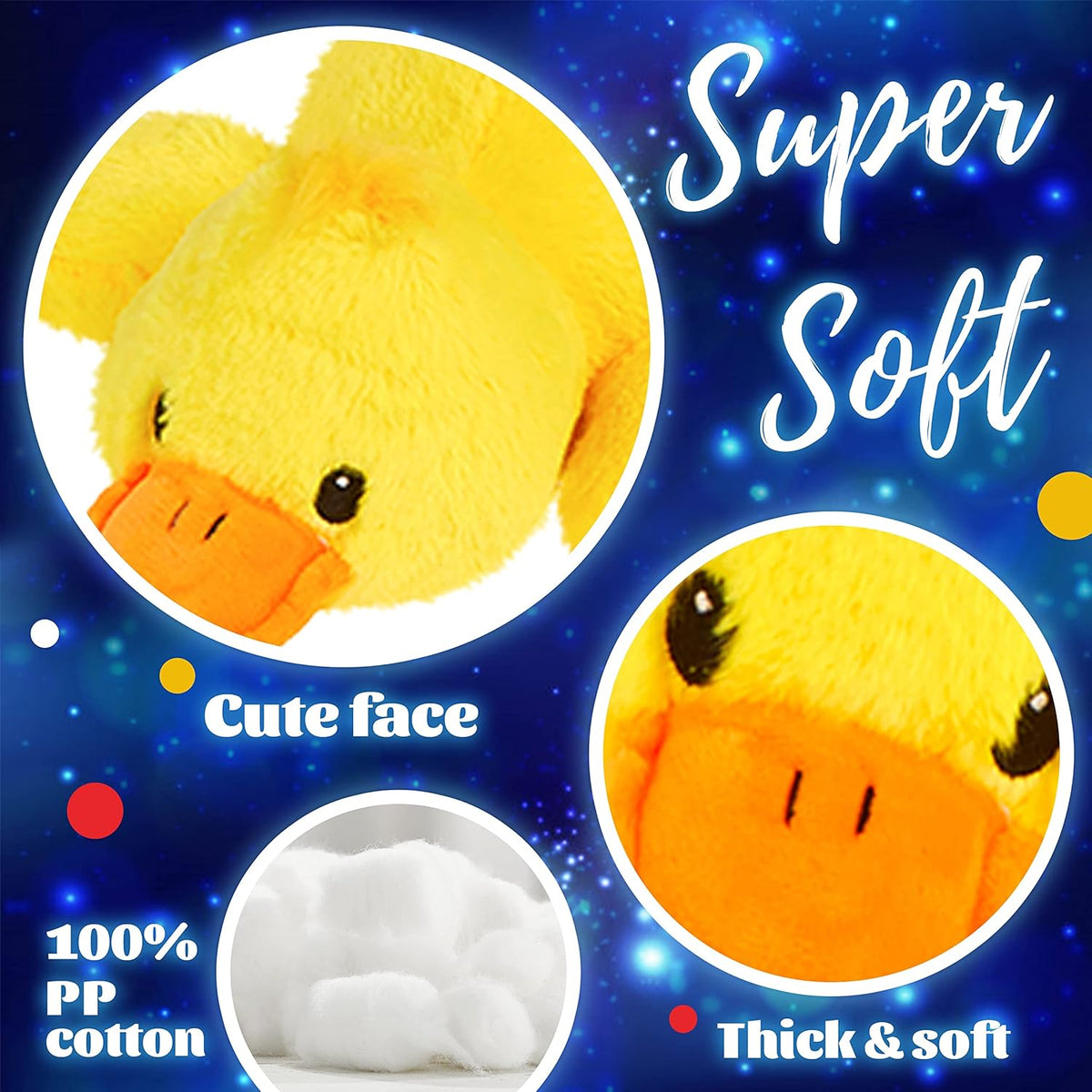 Glow Guards 12'' Musical Light Up Yellow Duck Stuffed Animal LED Glowing Singing Soft Plush Toy Pillow Night Lullaby Holiday Birthday Children's Day Gifts for Toddler Kids