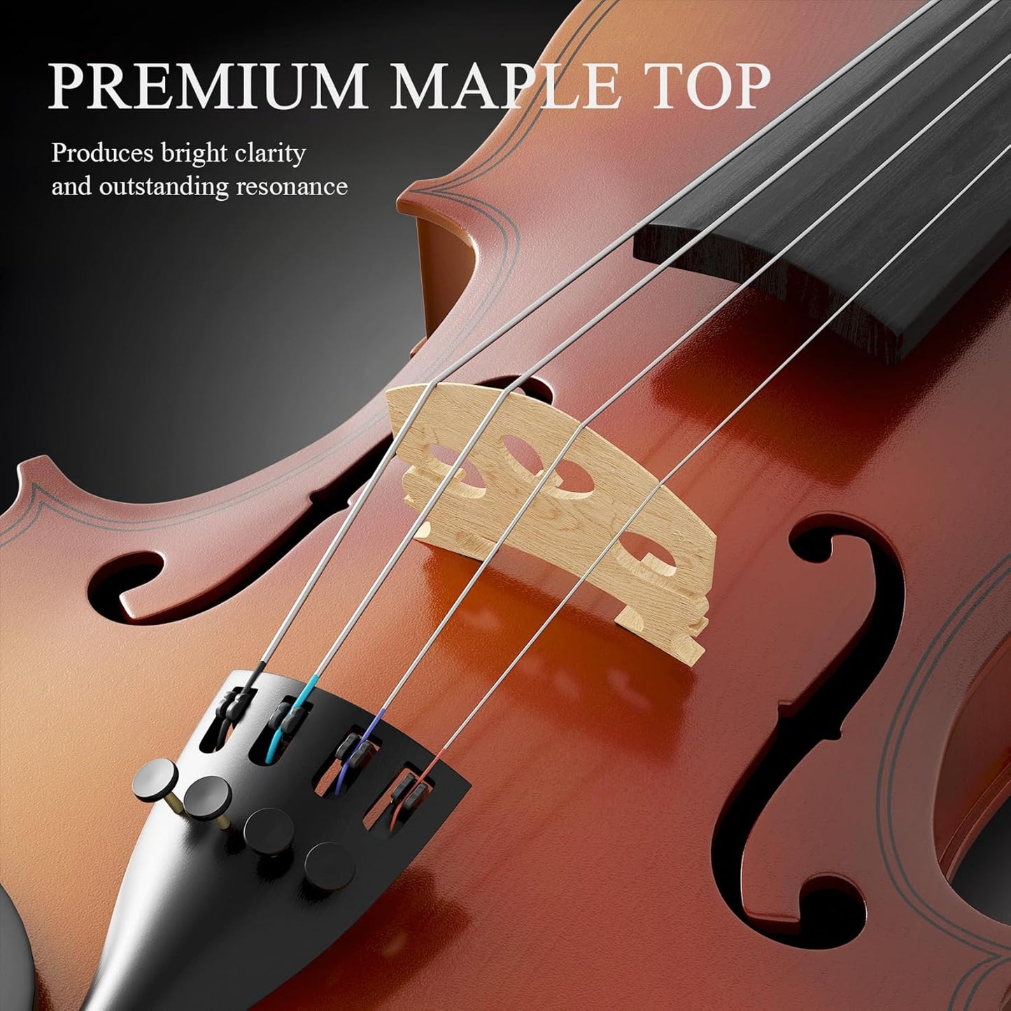 1/4 Violin Kit, Beginner Violin for Kids, Students, Complete Kids Violin Set with Case, Bow, Rosin, Ideal for Kids Violin Beginner Ages 5-7, Natural Finish