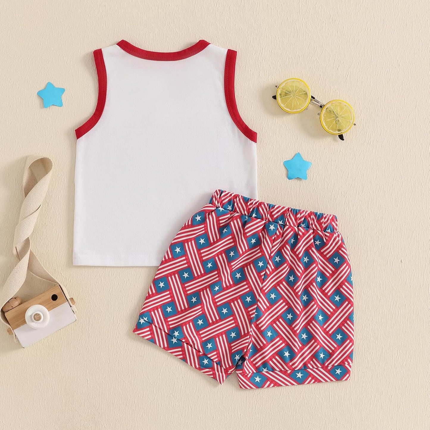 Kupretty Baby Boy Summer Clothes Sleeveless Tank Tops Vest T-Shirt + Casual Shorts Toddler Outfits Set