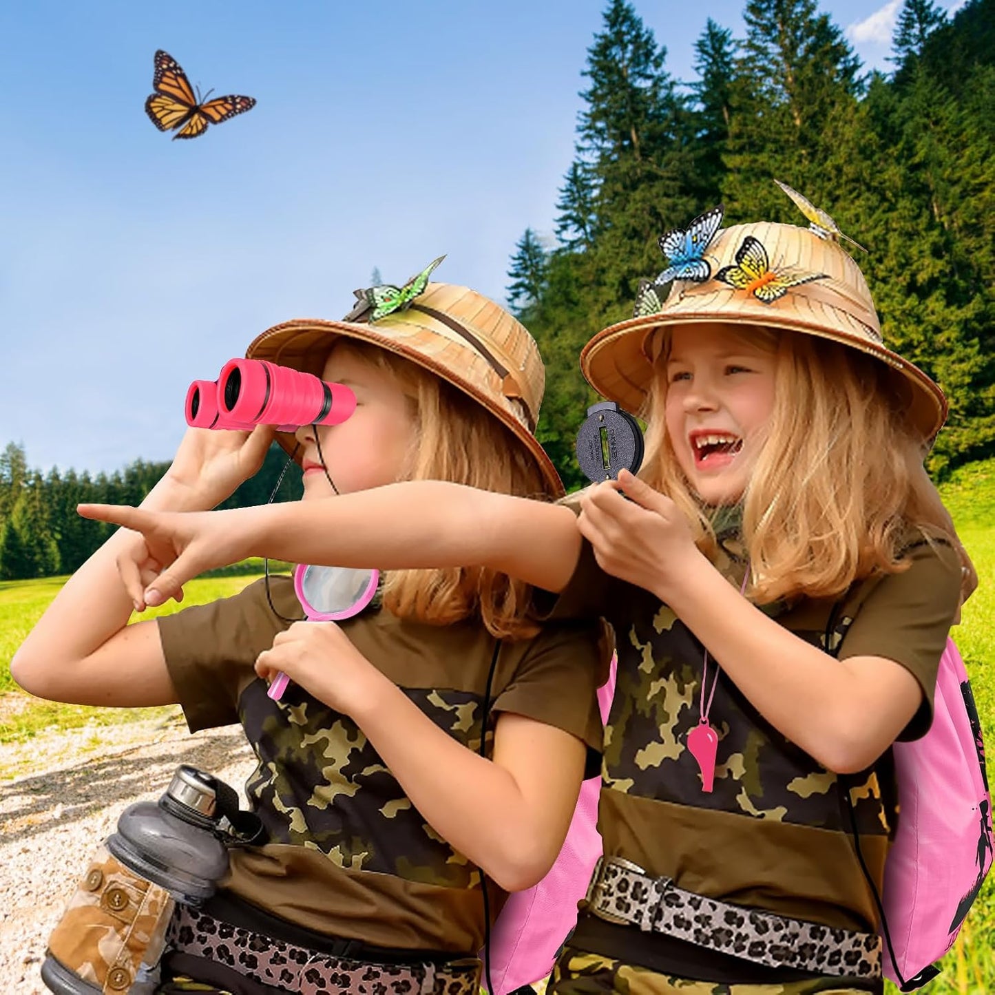 ESSENSON Kids Explorer Kit - Adventure Kit for Kids, Outdoor Explorer Kit with Binoculars, Summer Outdoor Toys for Kids Ages 4-8