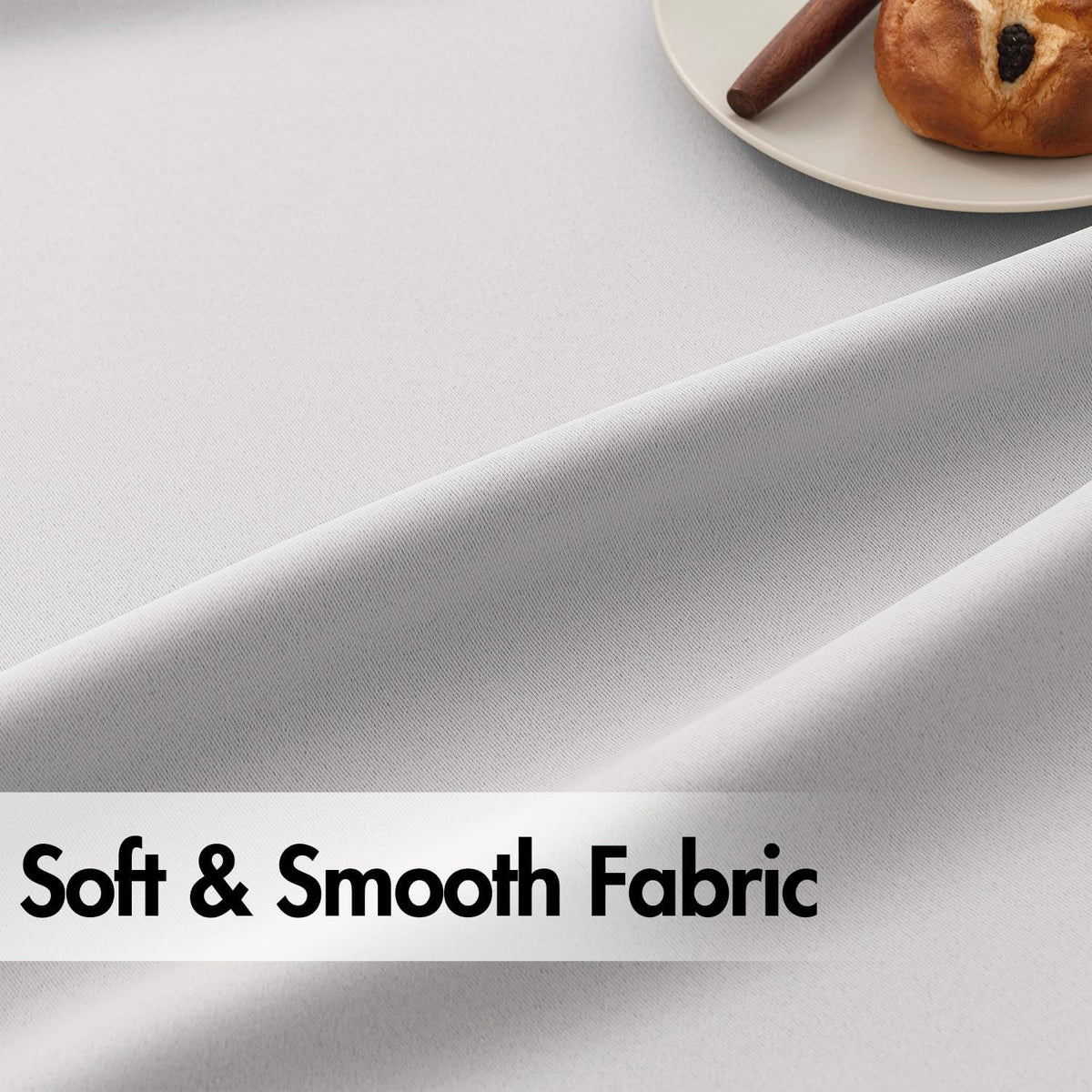 ANRODUO Back Tab Blackout Curtains for Bedroom Living Room, Rod Pocket Pinch Pleated Thermal Insulated Room Darkening Curtains 96 Inches Long 2 Panels, Greyish White, 42 x 96 Inch