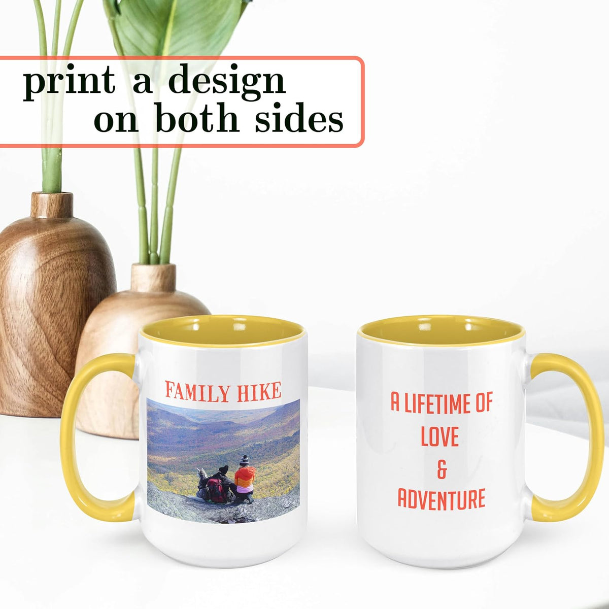 Personalized Coffee Mug, Custom Photo Text 15 Oz Ceramic Mug, Customized Picture Name Tea Cup, Unique Gift Idea, Taza Cafe Personalizadas Fotos, Cute Custom Gifts Mom Women Men, Mother's Day, Yellow